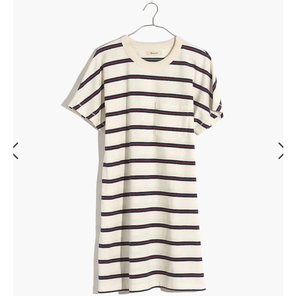 Madewell Striped Pocket T-Shirt Dress - Picture 2 of 5
